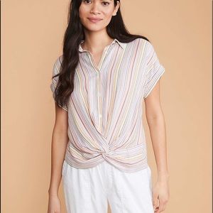 Lou & Grey Striped Twist Front Shirt